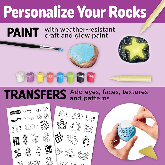 Creativity for Kids Rock Snake Bucket Kit Create 20 Smooth Stones into a Colorful Rock Snake Fun DIY Craft & Outdoor Art Activity for Kids (Ages 6+)