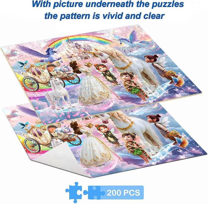 Puzzles for Kids Ages 6-8 8-10 Year Old, 200 Piece Jigsaw Puzzle for Adults Toddler Children Learning Educational Puzzles Toys Birthday Gifts for Girls Boys