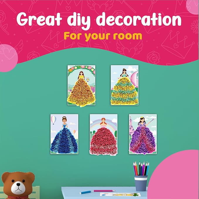 jackinthebox Poke Poke Art – Mess-Free Sewing Art for Kids, Great Gift for Children, Toys for Girls and Boys Ages 4 5 6 7 8 (Princess)