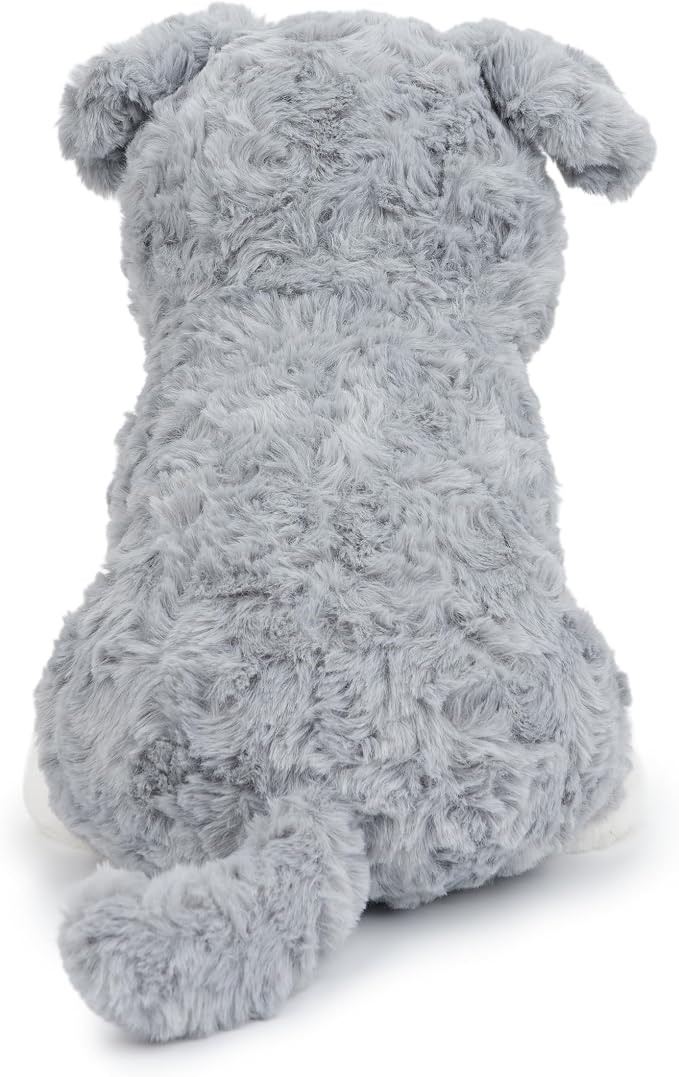 WEIGEDU Schnauzer Stuffed Animal Plush Dog Toy, 10.6 Inch, Grey | Soft Puppy Plushie, Huggable Sitting, Realistic, Cuddle Toy Gift