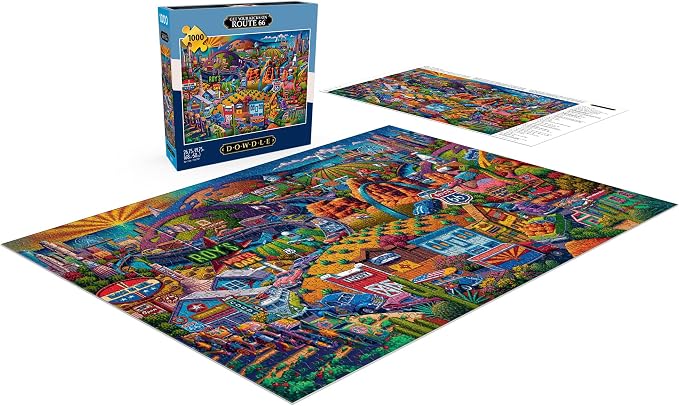 Buffalo Games Eric Dowdle Get Your Kicks on Route 66 Jigsaw Puzzle - 1000 Piece, Adult, 26.75 x 19.75 in - Puzzles for Adults - Includes Reference Poster - Relaxing Game Night Activity