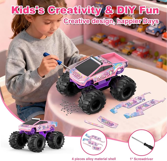 Amphibious Remote Control Car, 1:18 Waterproof Monster Truck Toys RC Cars, 2.4GHz RC Trucks 4WD All Terrain Off-Road Pickup, Kids Christmas Birthday Presents for Boy Girl Toys Age 6 7 8 9 10 11 12