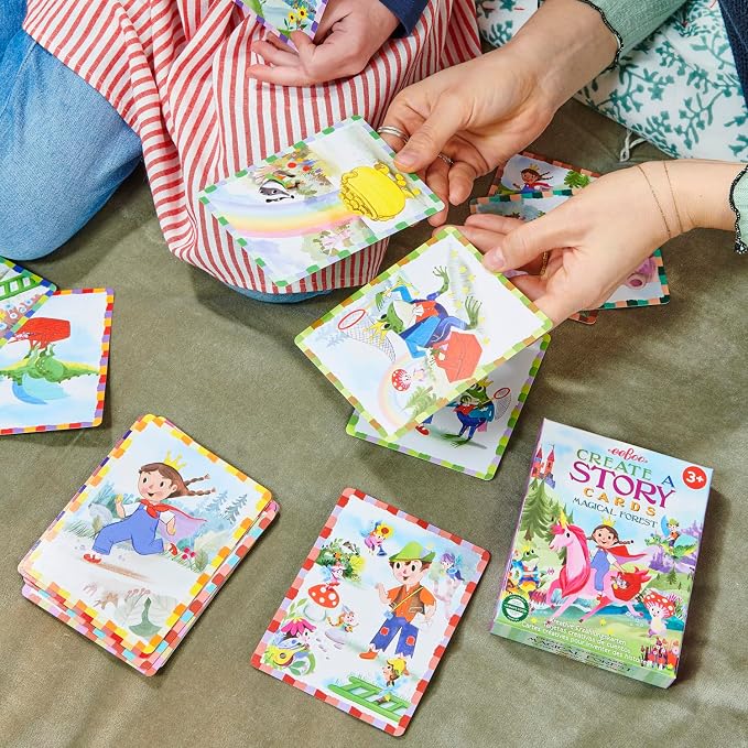 eeBoo: Magical Forest Create a Story Pre-Literacy Cards, 36 Cards with Colorful Characters, Encourages Imagination, for Ages 3 and up