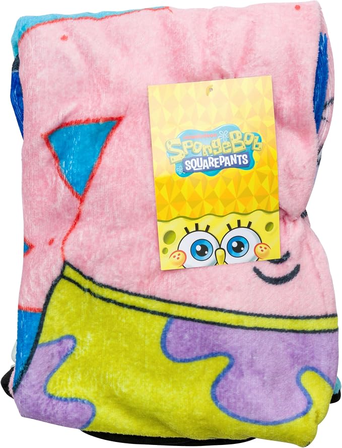 Silver Buffalo Spongebob Squarepants Featuring Patrick in Fishnets and Boots 45" x 60" Fleece Throw, Soft and Cozy Blanket, 185 GSM