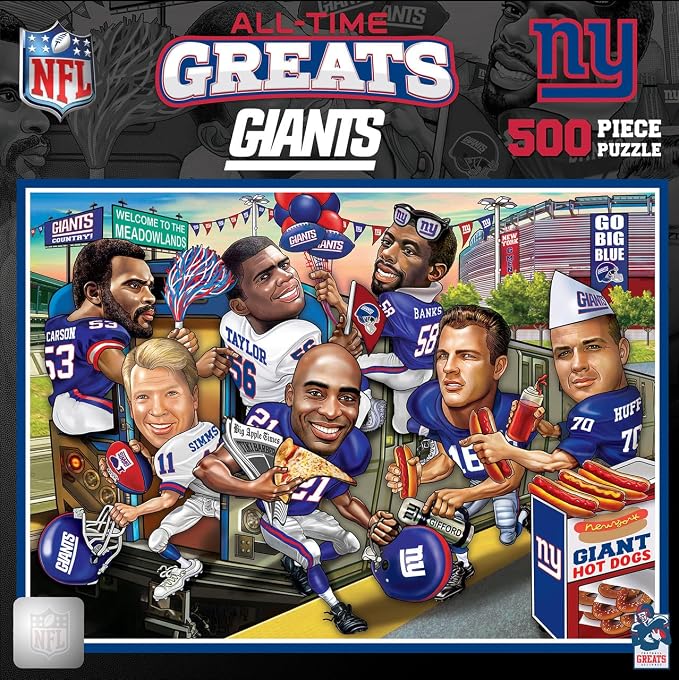MasterPieces 500 Piece Sports Jigsaw Puzzle for Adults - NFL New York Giants All-Time Greats - 15x21