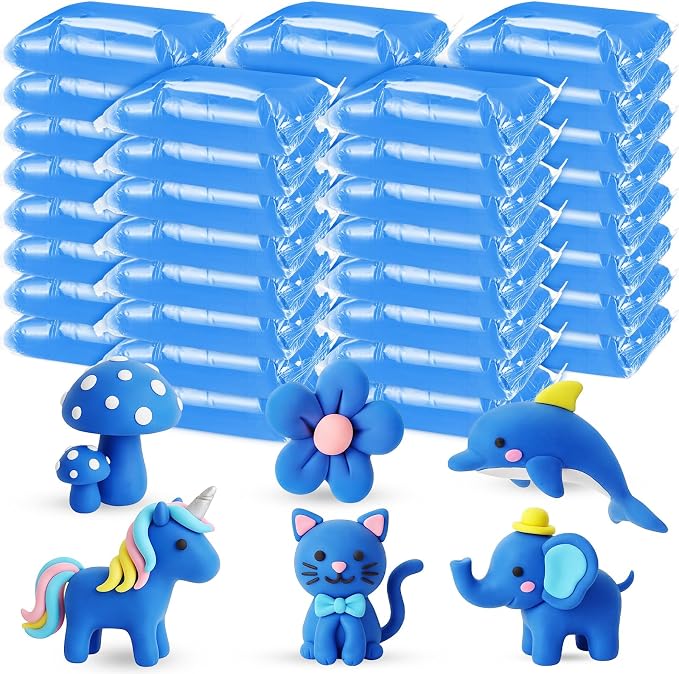 VioraWhite 40 Pcs 21oz Air Dry Clay Bulk Modeling Ultra Lightweight Foam Modeling Clay for Kids Adults DIY Crafts Party Arts and School Project Gifts Supplies(Blue)