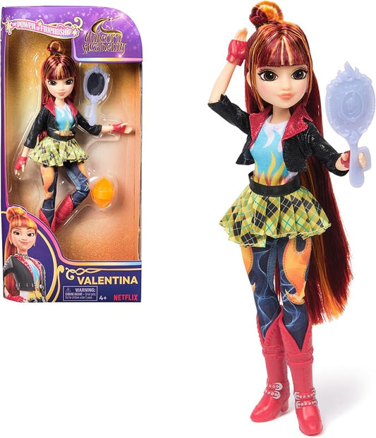 Unicorn Academy, Power of Friendship Valentina with Hand Mirror & 5 Fashion Accessories, 9.5”, Dolls & Unicorn Toys for Girls Ages 4 and up