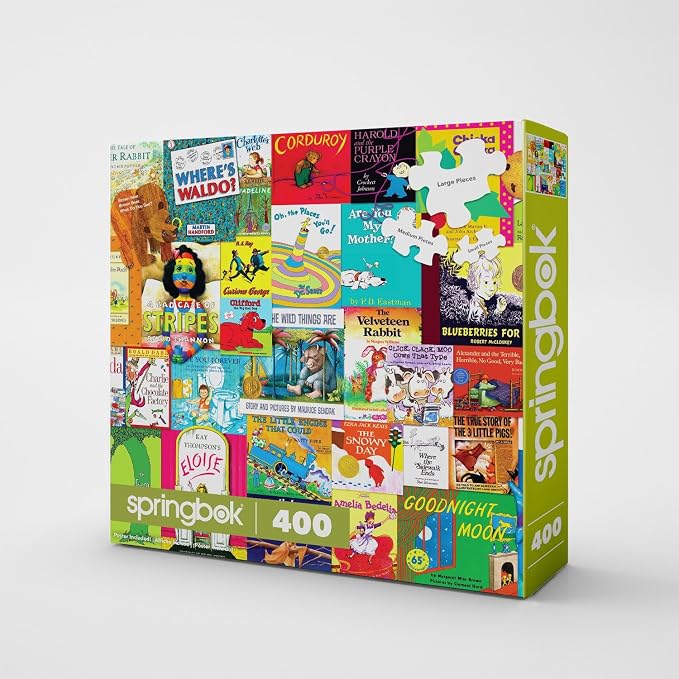 Springbok - Childhood Stories - 400 Piece Jigsaw Puzzle Collage of Favorite Children's Books from The Past and Present