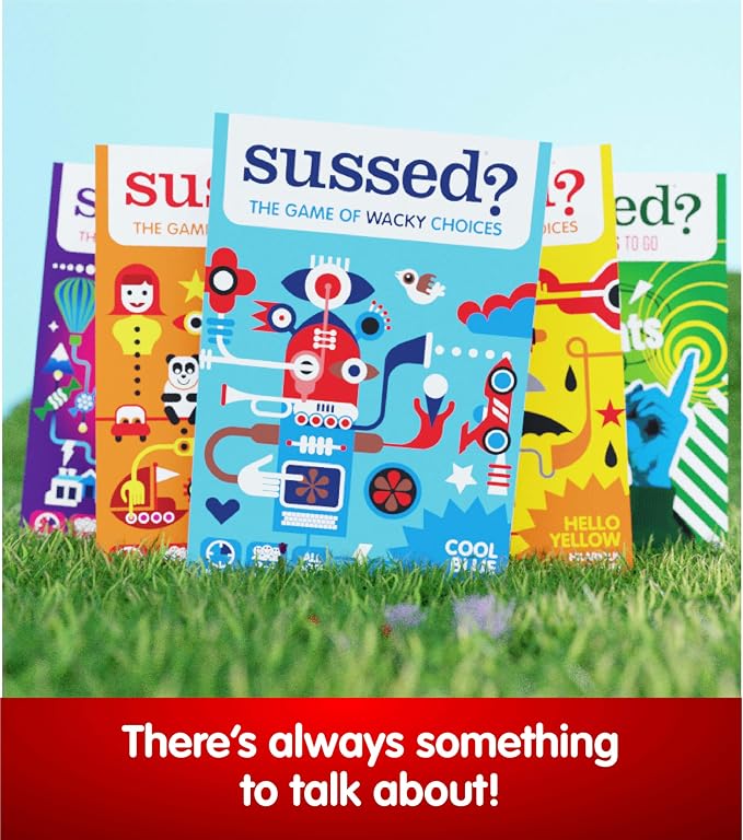 SUSSED The Wacky ‘What Would You Do’ Social Card Game - Fun & Easy for Kids - Family Travel Game for Road Trips & Car Journeys - Ages 6 & Up - Yellow Deck