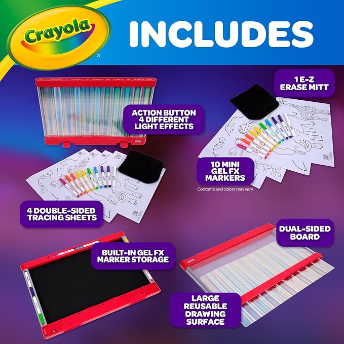 Crayola Ultimate Light Board - ColorVibe, Sound Reactive Light Up Drawing Tablet for Kids, LED Art Projector Board, Kids Gifts, Toys for Boys & Girls, Ages 6+