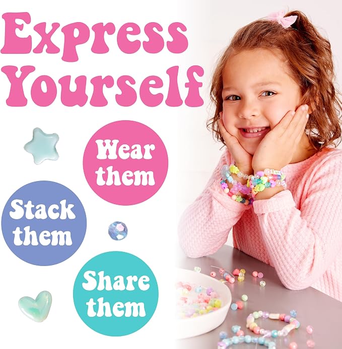 Creativity for Kids Unicorn Bead Jewelry Jar - Create 40+ DIY Friendship and Unicorn Bracelets for Girls | Gifts for Mom | Spring Crafts | Arts and Crafts for Kids | Unicorn Gifts for Girls (Ages 6+)