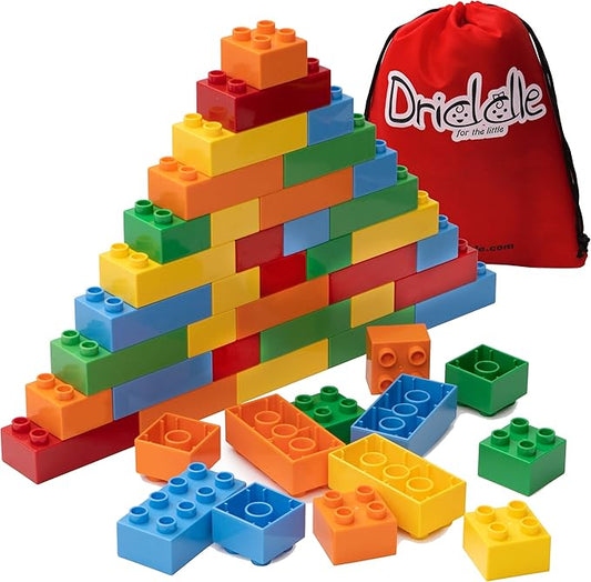 Driddle Big Building Blocks for Kids - STEM Toy - Classic Large Building Bricks - Compatible with All Major Brands - for Children All Ages - 50 Pieces