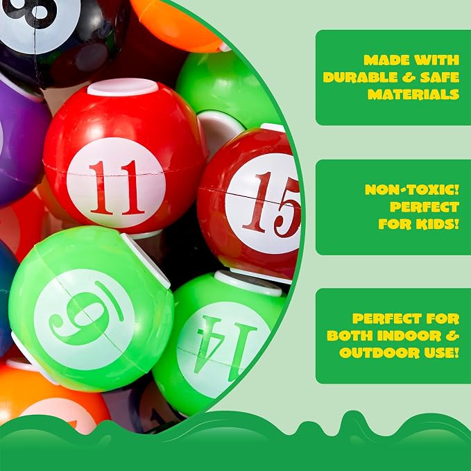 JOYIN 36 Pack 8-Ball Pool Fidget Spinners for Kids, Goodie Bag Stuffers for Birthday Party, Pool Ball Party Favors, Fidget Toys Bulk, Stress Balls, Treasure Box for Classroom