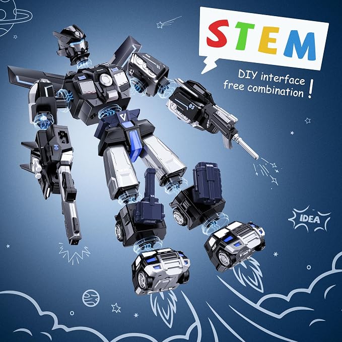 5-in-1 Transform Toys for Boys 4-6, Ideals Gifts for 3 4 5 Year Old Boys, Easy DIY Assembly, Toys for Boy, 3 4 5 6 Year Old Boy Birthday Gifts, 3 4 5 Year Old Boy Toys, Magnetic Robot Toys For Kids