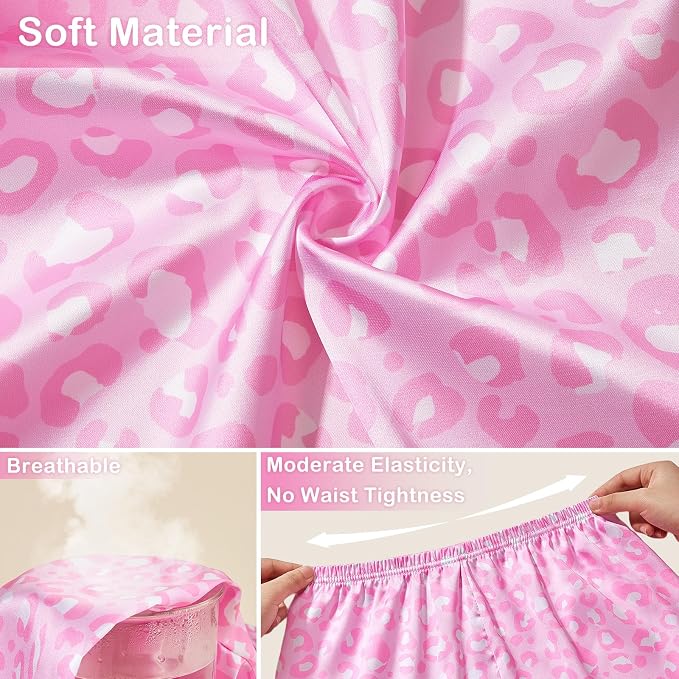 ICOSY Matching Doll & Girls Silk Pajamas Satin Pjs for Girls Button-Down Top and Shorts for 18" Doll Girl Clothes