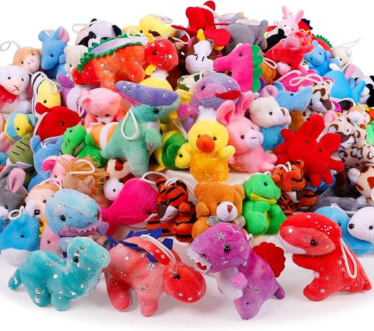 72 Pack Mini Stuffed Animals, Small Stuffed Animals Bulk, Treasure Box Toys for Classroom, Claw Machine Carnival Prizes, Stuffed Toys for Stocking Stuffers, Party Favors for Kid
