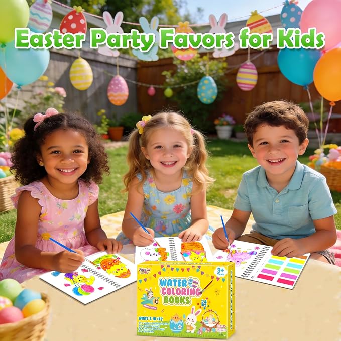 Easter Coloring Books Party Favors for Kids - 24 Pack Mini Water Coloring Books for Kids, Easter Basket Stuffers Students Classroom Gifts Bulk, Birthday Return Gifts Party Favors Bulk