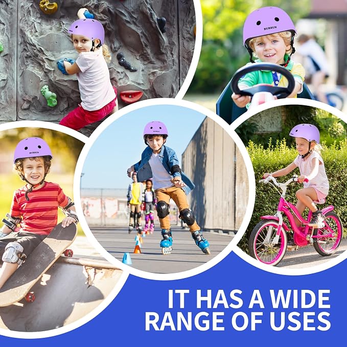 Kids Bike Helmet Ventilation & Adjustable Toddler Helmet for Ages 2-14 Kids Boys Girls Multi-Sport Helmet for Skateboard Roller Skateing Bicycle Scooter blance Bike