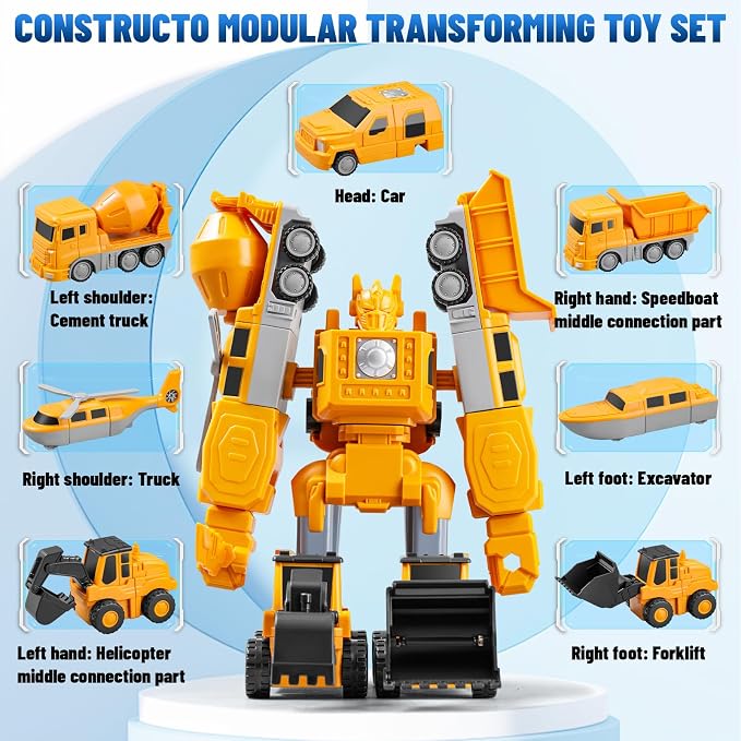 Magnetic Building Blocks STEM Transform Engineering Car Toys | Ages 3-8, Montessori Sensory Educational, Autism-Friendly, Creativity-Igniting
