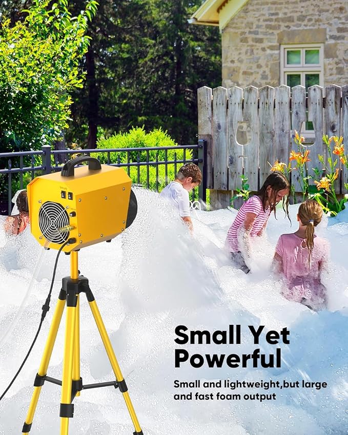 UPGREY Foam Machine for Parties, 3–5m Spray Cannon, Waterproof Foam Maker with Adjustable 4-Position Tripod Stand, Control Box & Pump for Birthday Parties