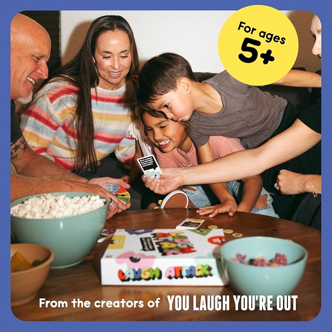 Laugh Attack [Can You Make Your Family Laugh? | Don’t Laugh Challenge Card Game For Kids, Teens, and Families | Great For Father's Day, Reunions, Vacation | Kids Gift For Boys & Girls Ages 5+]