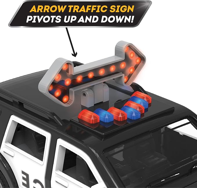 Driven by Battat – 7-Inch Police SUV Toy with Lights & Sounds, Rescue Vehicle for Boys & Girls, Durable Design, Realistic Details, 3+ Years Toy for Kids