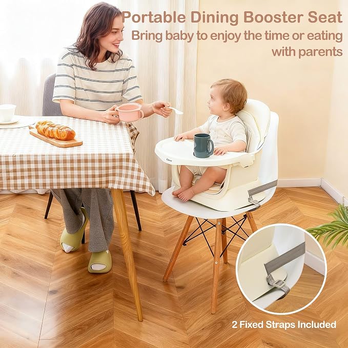 INFANS 9 in 1 High Chair, Convertible Baby Highchair for Babies and Toddlers, Table and Chair Set Building Block Infant Dining Booster Seat, Kids Stool with Activity Children Play Kitchen (Beige)