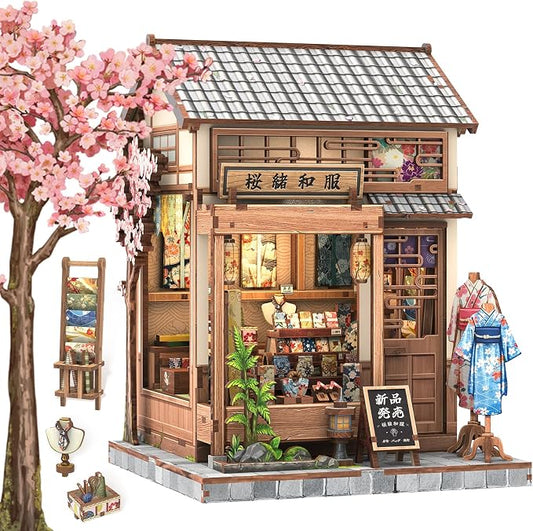 CUTEBEE Book Nook Kit for Adults Teens, DIY Japanese Style Miniature Dollhouse, 3D Puzzle Educational Toy, Bookshelf Home Decor & Creative Birthday for Family Friends