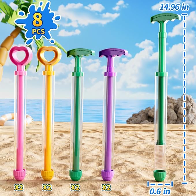 8 Pack Water Blaster Squirt Gun for Kids, Water Squirter Water Gun Bulk for Kids Ages 3-5, Spray Water Soaker Toys for Pool Party Outdoor Summer Water Games