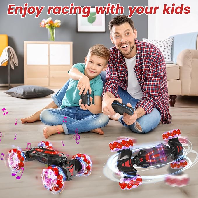 Gesture Sensing RC Stunt Car,Remote Control Car Toys for Ages 8-12,Drift Cars with Lights Music,4WD 360° Spins All Terrains Kids Toys RC Cars, 5-12 Best Birthday Gift for Kids