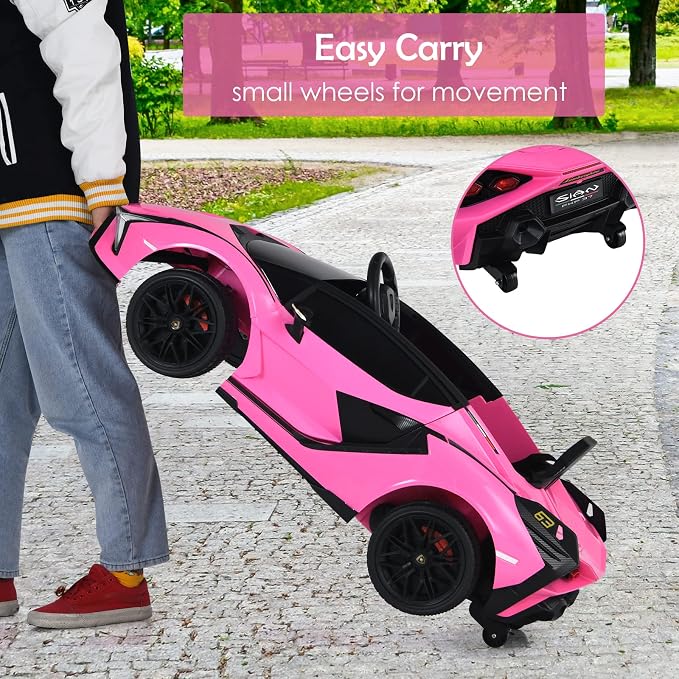OLAKIDS Licensed Lamborghini SIAN 12V Kids Ride on Car, Toddler Electric Vehicle with Remote Control 2 Speeds Wheels Suspension, Battery Powered Toy with Music Bluetooth USB
