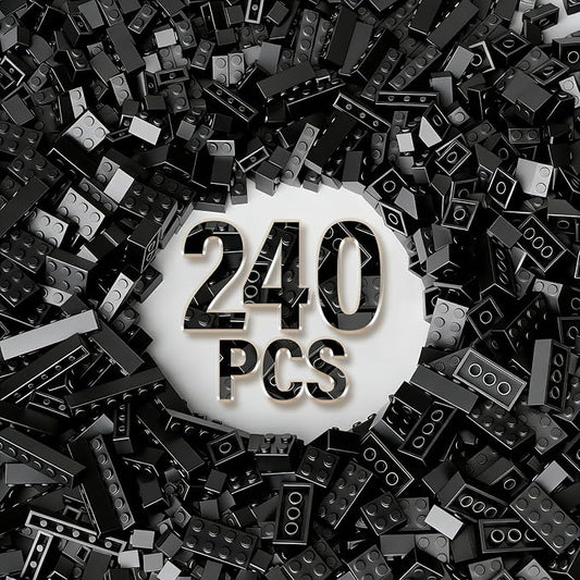 Bulk Building Bricks, Compatible with Lego and All Brands, 8 Sizes and A Variety of Colors to Mix and Match，Random Color (120, Black)