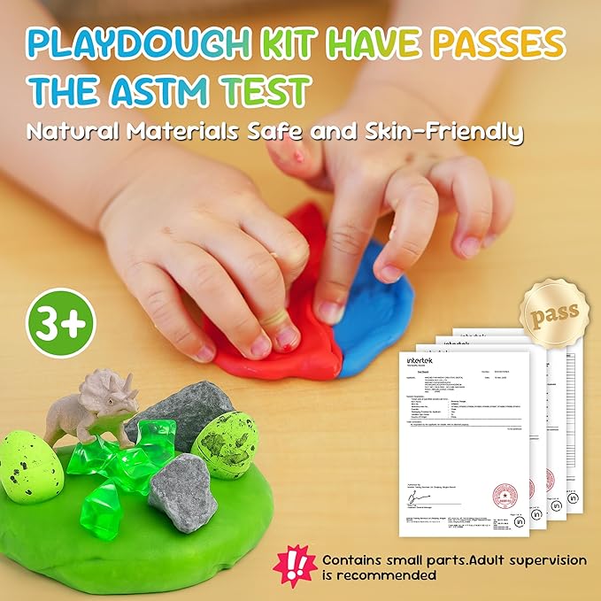 JOY SPOT! 8-Pack Play Dough Jars, Reusable Sensory Play Kit for Kids, Non-Toxic, Educational Creative Playdough,Birthday Valentines Gift,Party Favors, Goodie Bags, Boys Girls Home Preschool Classroom
