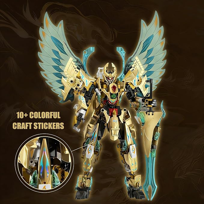 Dragon Mech Building Set Transformable Construction Toy 481PCS Movable Joints Creative Collectible Model Kit for Kids 8+