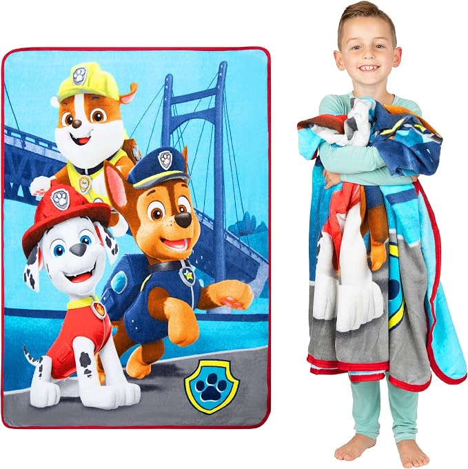 Franco Kids Bedding Super Soft Micro Raschel Throw, 46 in x 60 in, Paw Patrol
