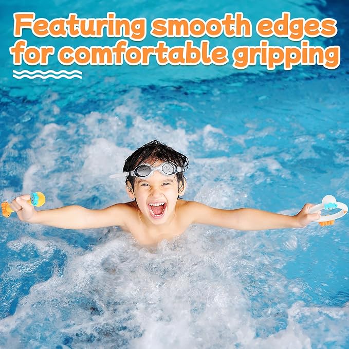 WeeHomm Pool Diving Toys for Kids, 6 PCS Swimming Pool Diving Rings, Summer Sticks Toys for Kids Ages 4-8 8-12, Fun Underwater Grow Training for Boys Girls