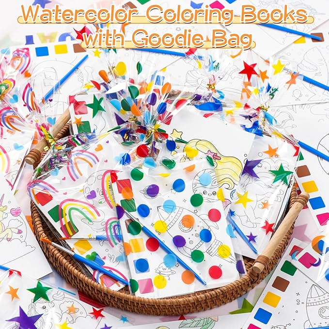 Sigilyer Water Coloring Books Party Favors for Kids 4-8, 24 Pack(192 PCS) Mini Coloring Books with Goodie Bag Stuffers for Kids Birthday Gifts Bulk Art Crafts Classroom Prizes School Paint Supplies