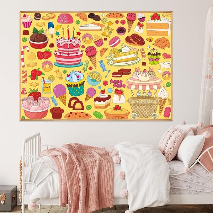 ZOIIWA Ice Cream Coloring Poster Giant Coloring Poster Large Sweet Treats Coloring Tablecloth Jumbo Coloring Books Classroom Home Birthday Party Supplies Favor 31.4 x 43.3 Inch