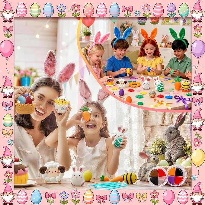 Loufor Air Dry Clay Kits Easter - Modeling Clay for Kids, Ultra Light & Soft, Safe & Non-Toxic, 12 Boxes Model Magic Clay with Sculpting Tools und Tutorials, DIY Creative Arts und Crafts Toys Gifts