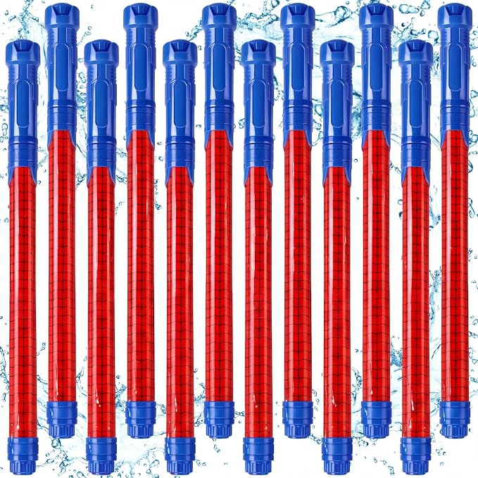 Halloscume 12 Pack Spider Water Blaster 15.75 in Water Shooter Blasters Gun Party Favors for Kids Summer Birthday Outdoor Swimming Pool Backyard Beach Summer Games