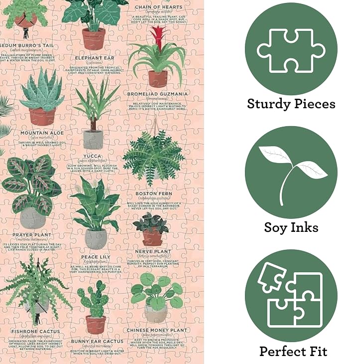Ridley's Games: House Plants 1000-Piece Jigsaw Puzzle | Perfect for Plant Owners with Over 30 Unique Plants | Perfect Room Décor Once Completed | Storage Tube Included