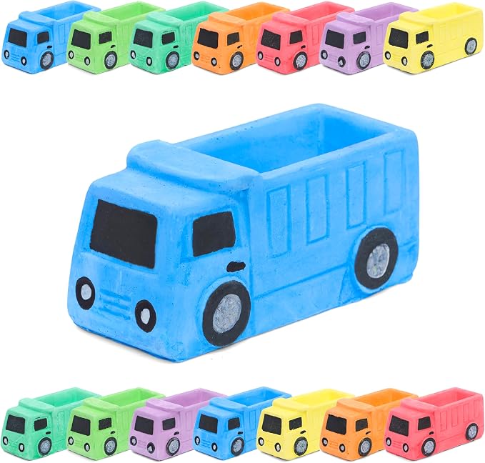 Dump Truck Sidewalk Chalk for Kids (14 Pack) – Construction Truck Chalk for Toddlers 1-3 – Outdoor Chalk Toy – Kids Chalk Sidewalk Set – Individually Wrapped Party Favors – Washable and Non-toxic
