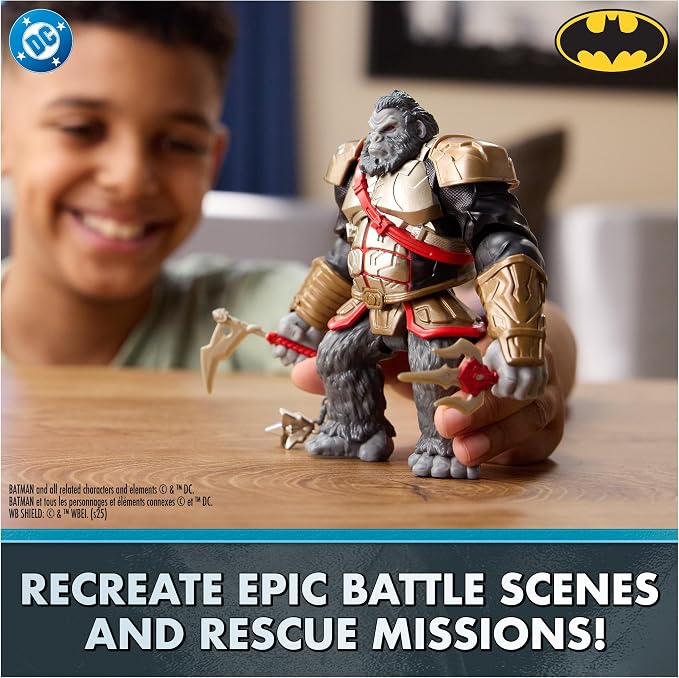 DC Comics, Batman Battle Clash 6” Ninja Strike Gorilla Grodd Action Figure with 2 Ninja Accessories, Super Hero Kids Toys for Boys and Girls Ages 3 & Up