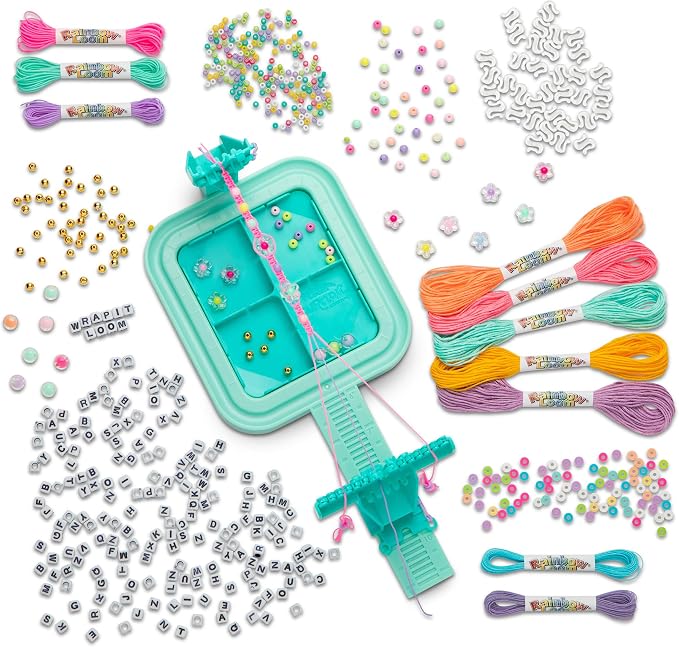Rainbow Loom: Wrap it Loom Bracelet Maker - DIY Friendship String Bracelet Kit, 600 Beads, 4 Bracelet Styles, Jewelry Crafting Activity, Kids Ages 8+