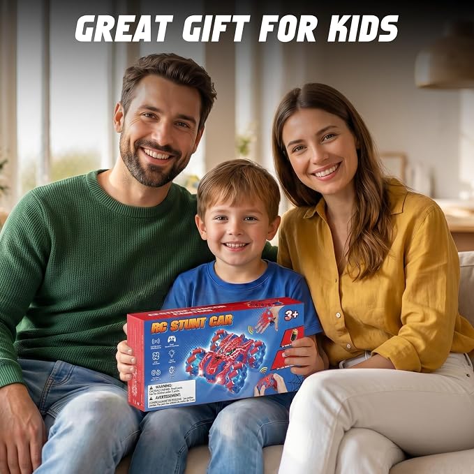 Spider Gesture Sensing Remote Control Car, Double Sided RC Cars with Full-Body Light, 2.4GHz Hand Controlled Rechargeable RC Stunt Car Toys for Boys 4 5 6 7 8 9 10 11 12