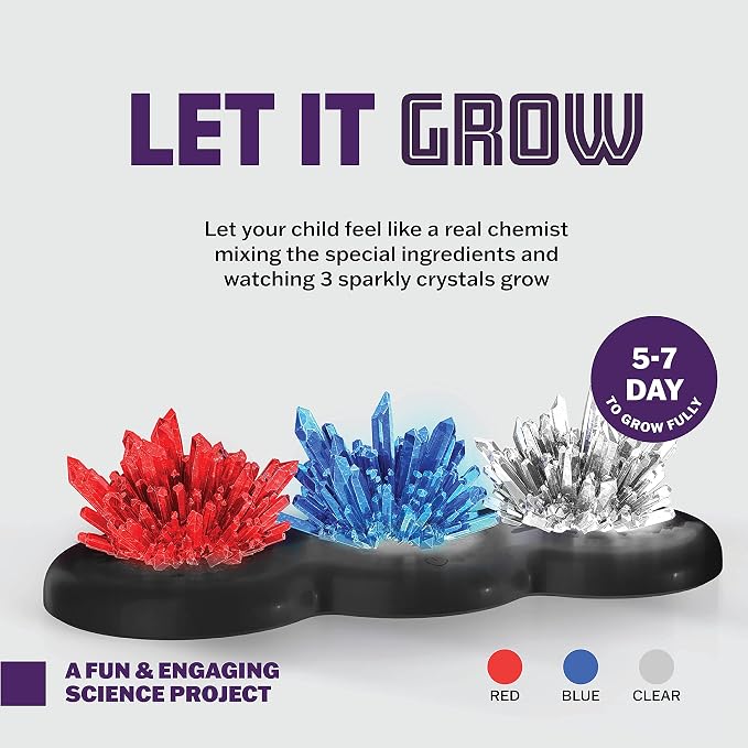 Light-up Crystal Growing Kit for Kids - Science Kits for Kids Age 8-12 - 6 7 8 9 10 Year Old Boy Birthday Gifts - Gifts for Girls - STEM Toys for 7 Year Old Boys, Experiment Crafts for Age 10-12 Years