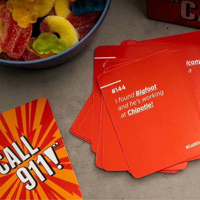 Call 911! [A Family Game of Unexpected Emergencies | Card Games for Adults & Teens, 200 Emergency Prompts | Fun Card Games for Family Game Nights & Parties | Ages 12 Up]