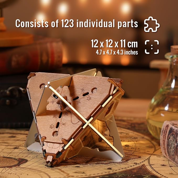 PUZZLE POTATO Anti-Gravity Puzzle Box - 3D Brain Teaser Puzzle for Adults - Wooden Treasure Chest - Money Puzzle Box for Cash Gift - Escape Room Game (Metal)