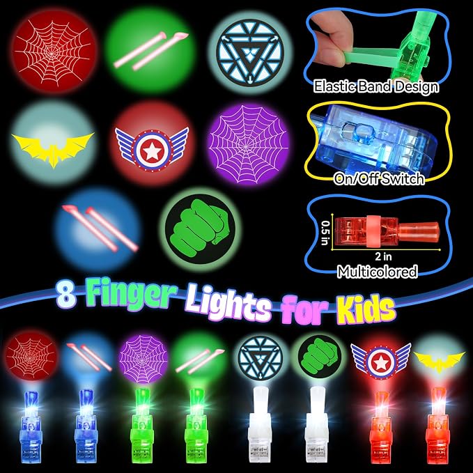 KUBUSFLY Superhero Capes for Kids, 8 Pack Halloween Costumes with Capes Masks Dress Up Set for Cosplay Party Birthday Halloween Christmas Gifts Toys for Boys Girls Kids Toddler 3 4 5 6 7+