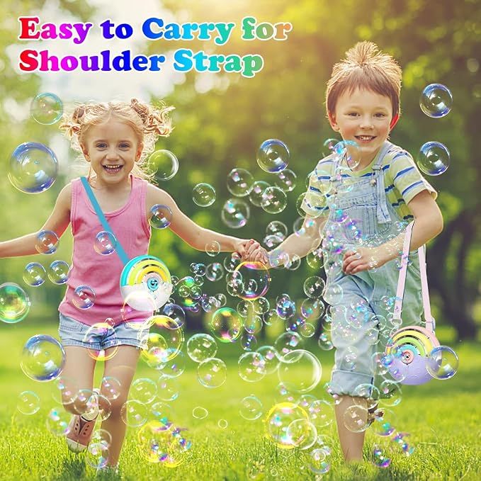 Astronaut Soap Bubble Machine Fireworks Bubble Machine for Kids 20000+ Bubble per Min/Lights/DIY Stickers/240ml Solution Automatic Bubble Machine Toy for Kids Summer Outdoor Party Wedding